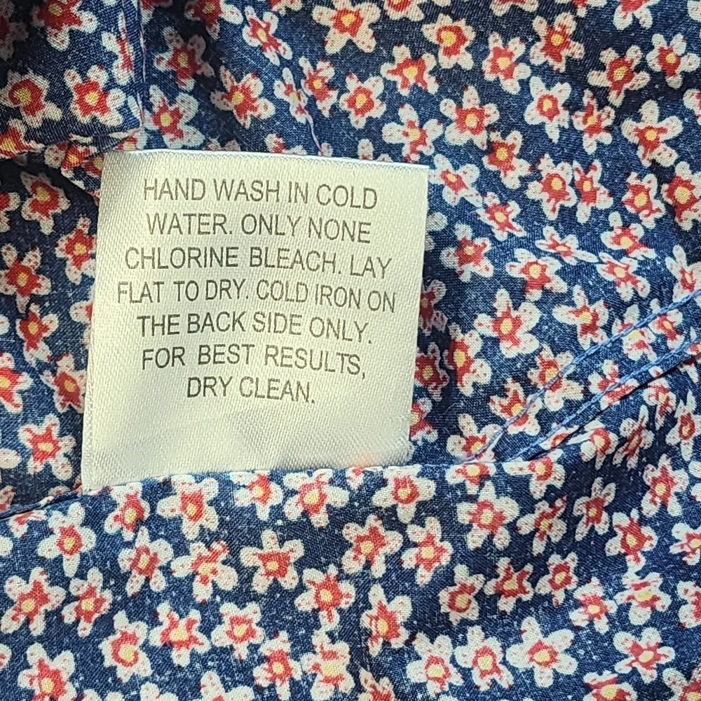 Cigar Couture Casual Button Down Long Sleeve Red/Blue Floral Shirt Mens Large - Picture 8 of 12